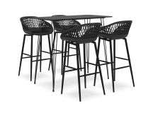 vidaXL 5 Piece Bar Set Black