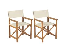 vidaXL Folding Director's Chairs 2 pcs Solid Teak Wood