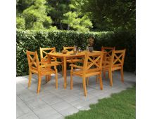 vidaXL 7 Piece Garden Dining Set Solid Wood Acacia