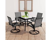 vidaXL 5 Piece Garden Dining Set Textilene and Steel