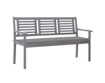 vidaXL 3-Seater Garden Bench with Cushion 150 cm Grey Eucalyptus Wood