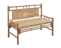 vidaXL Garden Bench with Cushion 120 cm Bamboo