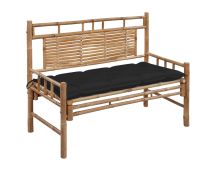 vidaXL Garden Bench with Cushion 120 cm Bamboo