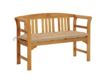 vidaXL Garden Bench with Cushion 120 cm Solid Acacia Wood