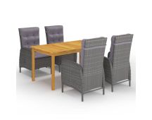 vidaXL 5 Piece Garden Dining Set Grey