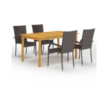 vidaXL 5 Piece Garden Dining Set Brown