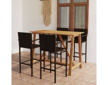 vidaXL 5 Piece Garden Bar Set Brown