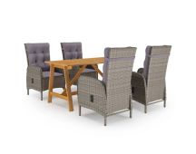 vidaXL 5 Piece Garden Dining Set Grey