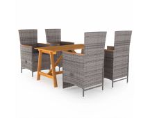 vidaXL 5 Piece Garden Dining Set Grey