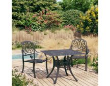 vidaXL 3 Piece Bistro Set Cast Aluminium Black