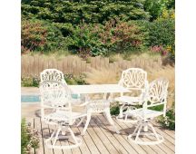 vidaXL 5 Piece Bistro Set Cast Aluminium White