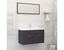 vidaXL Bathroom Furniture Set Grey Engineered Wood