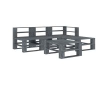 vidaXL 5 Piece Garden Pallet Lounge Set Wood Grey