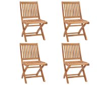 vidaXL Folding Garden Chairs 4 pcs Solid Teak Wood