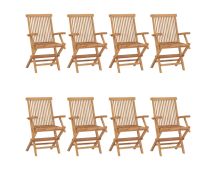 vidaXL Garden Chairs 8 pcs Solid Teak Wood