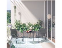 vidaXL 3 Piece Outdoor Dining Set Steel Anthracite