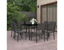 vidaXL 9 Piece Outdoor Dining Set Steel