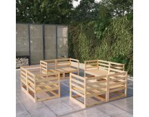 vidaXL 8 Piece Garden Lounge Set Solid Pinewood