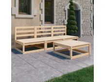 vidaXL 4 Piece Garden Lounge Set Solid Pinewood