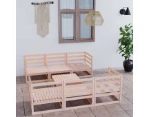 vidaXL 7 Piece Garden Lounge Set Solid Pinewood