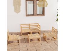 vidaXL 5 Piece Garden Lounge Set Solid Pinewood