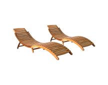 vidaXL Sun Loungers 2 pcs Solid Wood Acacia