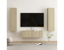 vidaXL 3 Piece TV Cabinet Set Sonoma Oak Engineered Wood