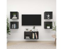 vidaXL 5 Piece TV Cabinet Set Grey Engineered Wood