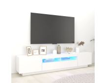 vidaXL TV Cabinet with LED Lights White 200x35x40 cm