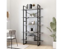 vidaXL 5-Tier Book Cabinet Concrete Grey 100x30x175 cm Engineered Wood