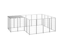 vidaXL Dog Kennel Silver 6.05 m� Steel