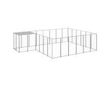 vidaXL Dog Kennel Silver 12.1 m� Steel