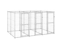 vidaXL Outdoor Dog Kennel Galvanised Steel 7.26 m²