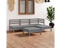 vidaXL 5 Piece Garden Lounge Set Solid Pinewood Grey