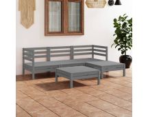 vidaXL 5 Piece Garden Lounge Set Solid Pinewood Grey