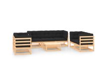 vidaXL 8 Piece Garden Lounge Set with Cushions Solid Pinewood