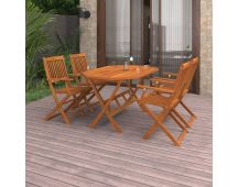 vidaXL 5 Piece Garden Dining Set Solid Acacia Wood