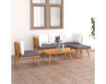 vidaXL 6 Piece Garden Lounge Set with Cushions Solid Wood Acacia