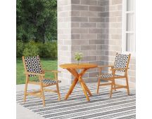 vidaXL 3 Piece Garden Dining Set Solid Wood Acacia