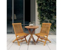 vidaXL 3 Piece Garden Dining Set Solid Wood Teak