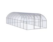 vidaXL Outdoor Chicken Coop 3x8x2 m Galvanised Steel