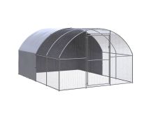 vidaXL Outdoor Chicken Coop 3x4x2 m Galvanised Steel