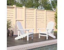 vidaXL Garden Adirondack Chairs 2 pcs HDPE White