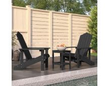 vidaXL Garden Adirondack Chairs with Table HDPE Anthracite