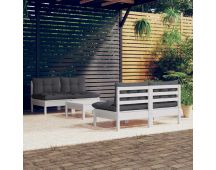 vidaXL 5 Piece Garden Lounge Set with Anthracite Cushions Pinewood