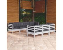 vidaXL 8 Piece Garden Lounge Set with Cushions Solid Pinewood