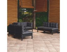 vidaXL 6 Piece Garden Lounge Set with Cushions Solid Pinewood