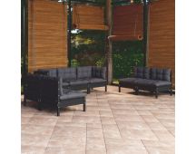 vidaXL 7 Piece Garden Lounge Set with Cushions Solid Pinewood