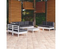 vidaXL 8 Piece Garden Lounge Set with Cushions Solid Pinewood