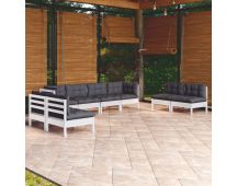 vidaXL 8 Piece Garden Lounge Set with Cushions Solid Pinewood